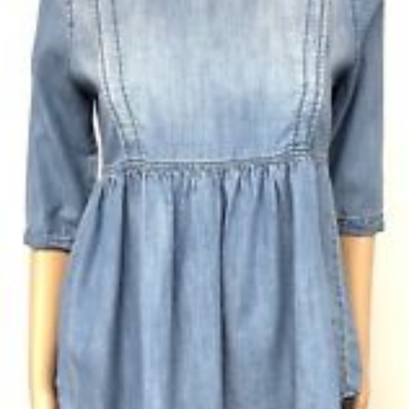Urban Outfitters Babydoll Peplum Denim Top - Picture 2 of 2